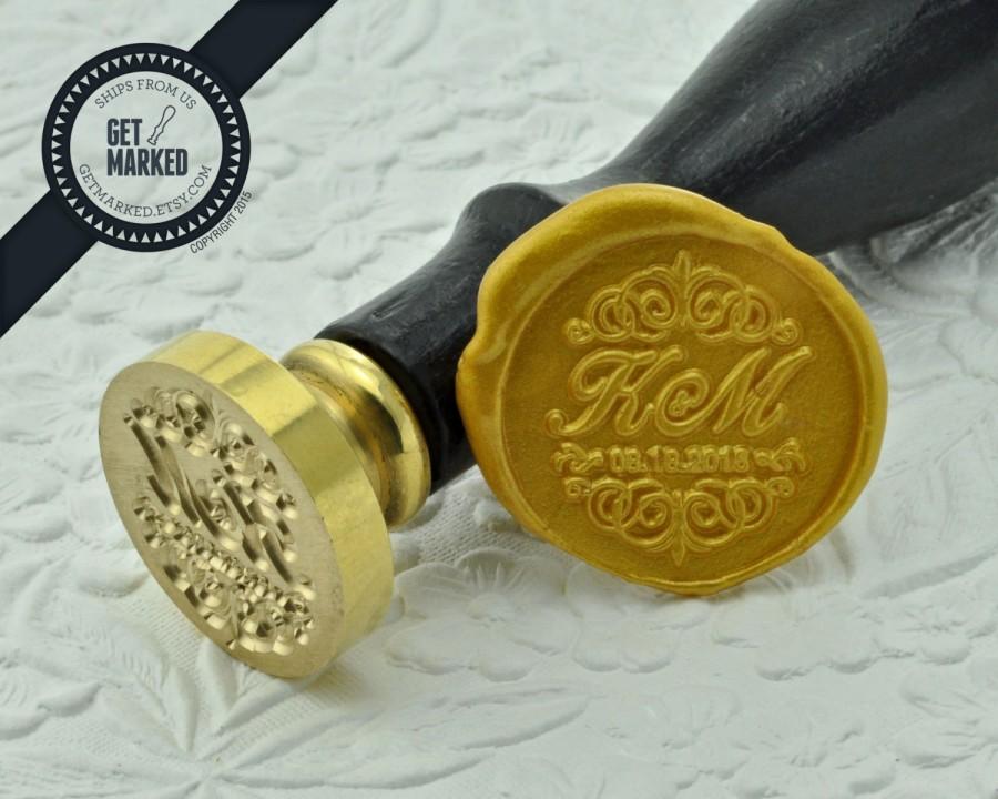 Свадьба - Victorian - Customized Wedding Wax Seal Stamp Template by Get Marked (WS0231)