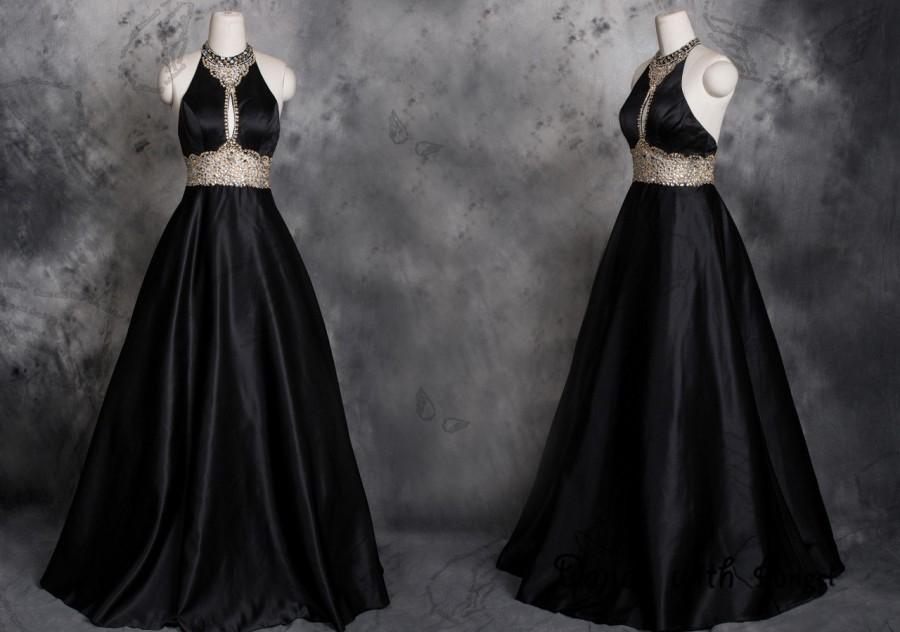 Mariage - Sexy Black rhinestones beading prom dresses,prom dress,long prom dress,bridesmaid dresses,evening dresses,bridesmaid dress,evening dress