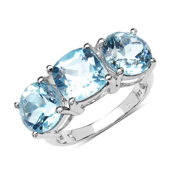 زفاف - Olivia Leone 7.50 Carat Genuine Blue Topaz .925 Sterling Silver Ring By Olivia Leone