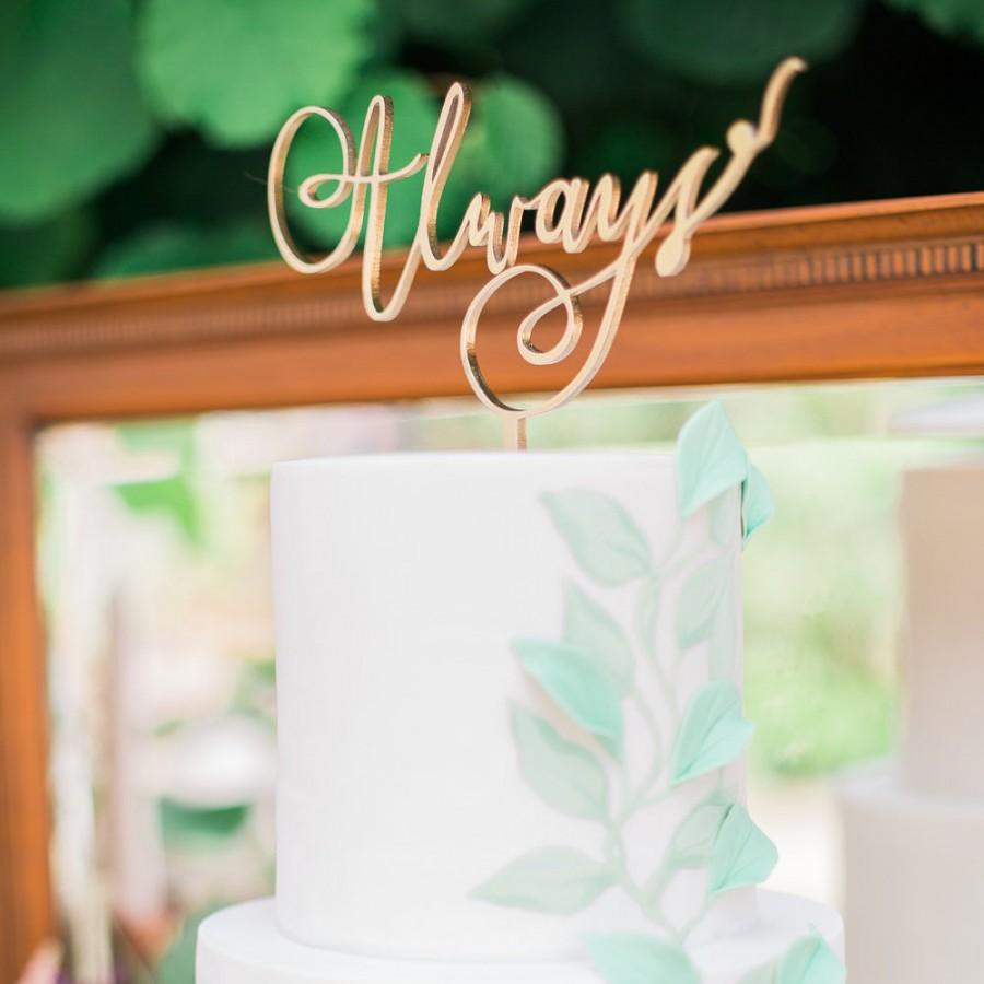 زفاف - Always Calligraphy Laser Cut Wedding Cake Topper 