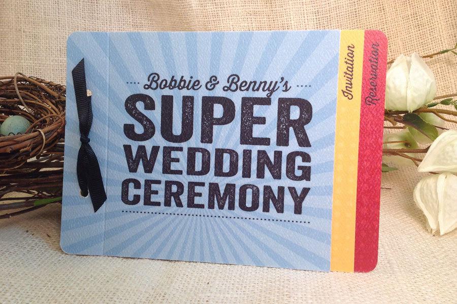 Свадьба - Super Hero Wedding Livret Booklet Invitation: Get Started Deposit