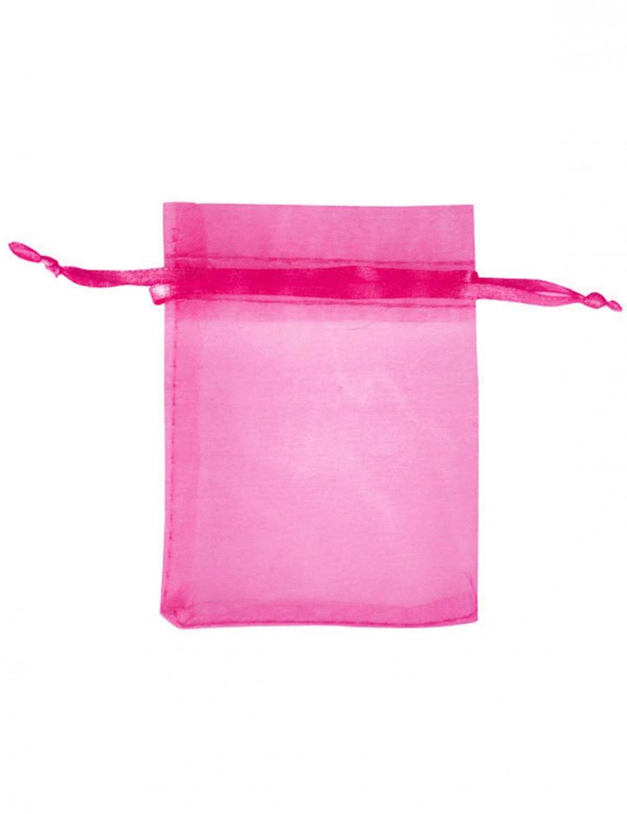 Wedding - Free Shipping 20pcs 9.1×6.7’’(23×17cm) Fuchsia Organza Bags Drawstring Bags Wedding Gift Bags Sheer Bags Party Bags Candy Bags BB0005-13