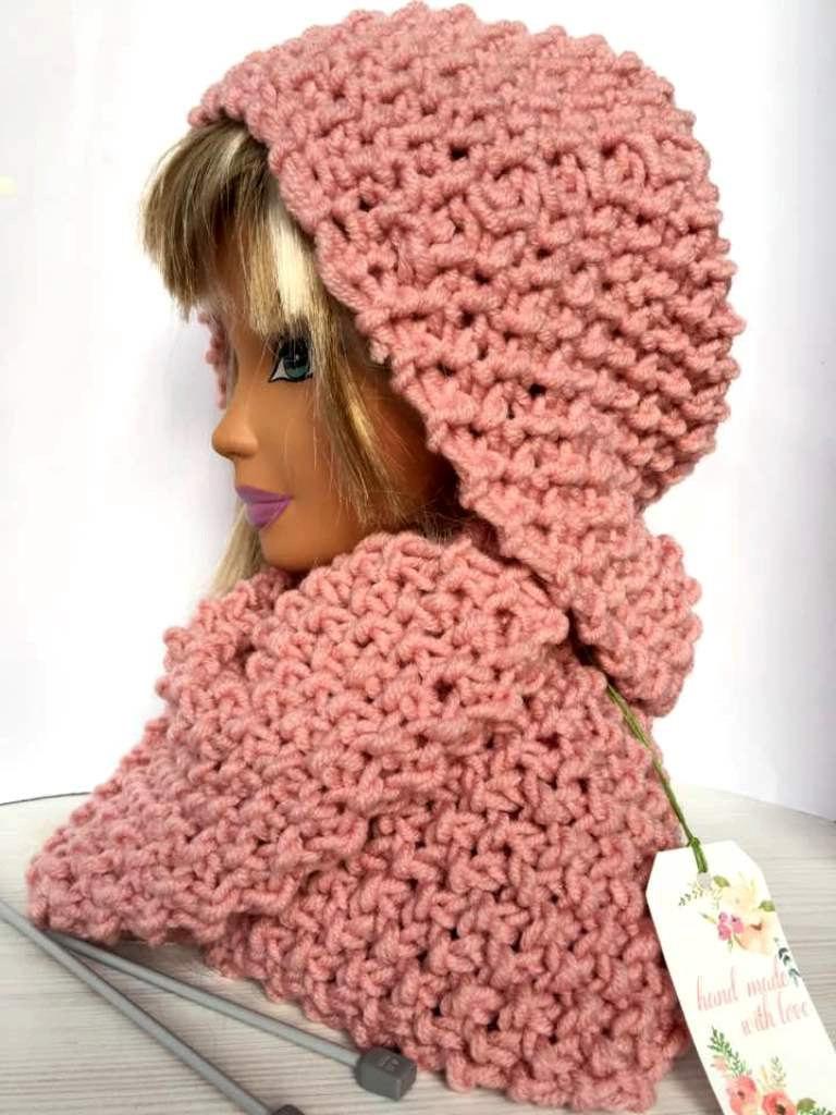 Mariage - Pink Knitted Collar Scarf Pale Pink Knit Scarf  Knitted Scarf Rose Pink Scarf Crochet Winter Scarf Knitted Scarf Valentine's Сrochet Scarf