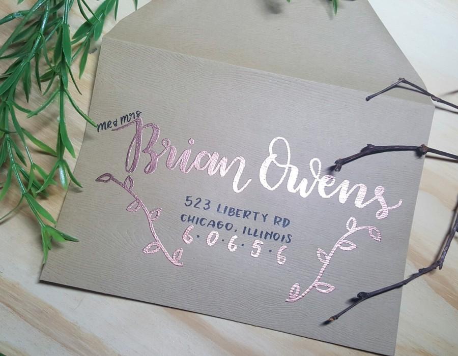 Свадьба - Custom Envelope Calligraphy Service - Embossed Details