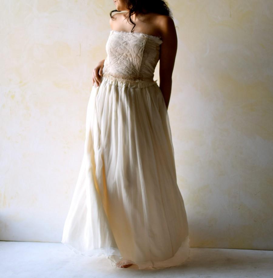 Wedding - Wedding skirt, Bridal skirt, silk skirt, chiffon skirt, bridal separates, boho wedding dress, hippie wedding skirt, simple wedding dress
