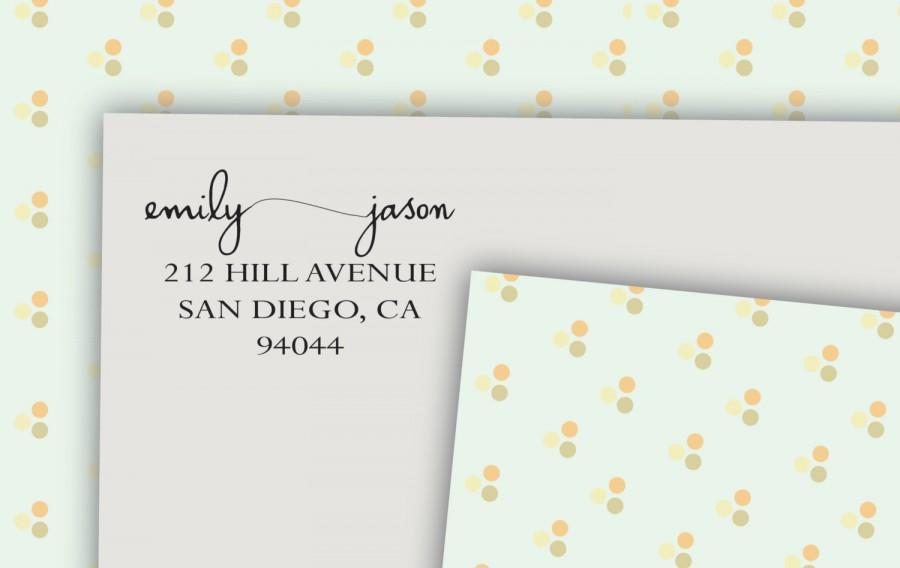 Wedding - Return address stamp, custom personalized gift, Address stamp,  Wedding Calligraphy, Personalized stamper - 4A