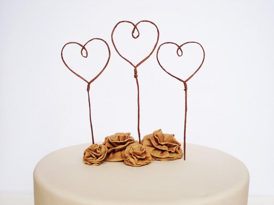 زفاف - Heart Cake Toppers for Wedding, Love Cake Topper, Romantic Wedding Cake Topper, Cake Decor, Rustic Cake Topper, Wedding Favor, Cake Banner