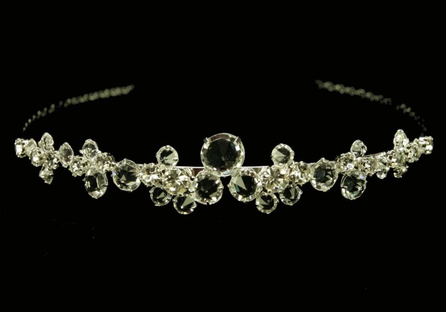 Mariage - Lily Bridal Tiara with Rhinestones - Wedding Tiara - Bridal Headpiece - Bridal Hair Accessory -Silver Tiara - Flowergirl Tiara