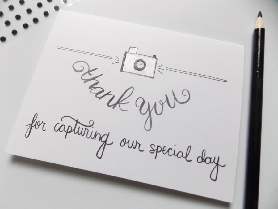 Wedding - Thank you for being our Photographer Card- Thank You for Capturing our Special Day Card- Photographer Thank You Gift -Wedding Thank You Card