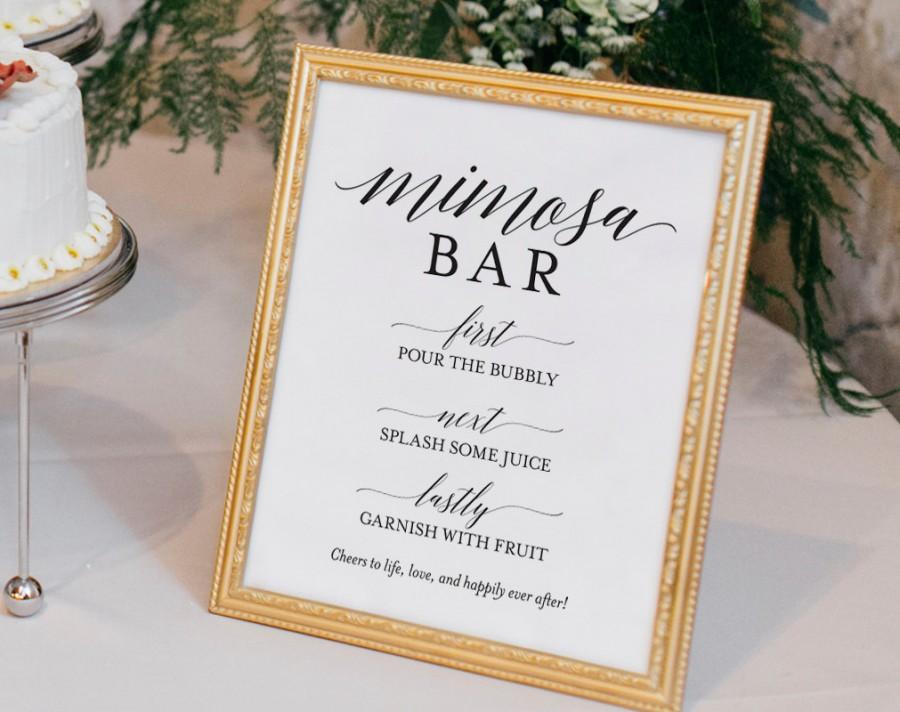 Mimosa Bar Printable Mimosa Bar Sign Bubbly Sign Bridal Shower Ideas 