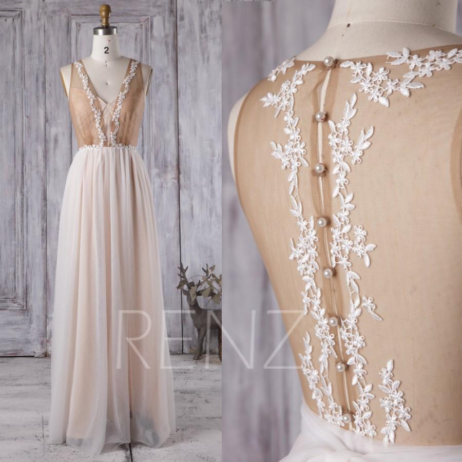 Mariage - 2016 Long Off White Mesh Bridesmaid Dress, Peru Sweetheart Illusion Wedding Dress, White Lace Prom Dress Floor Length (LW160)