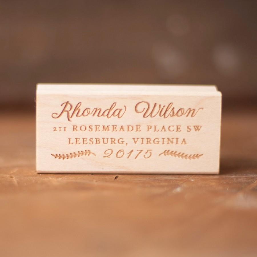 Mariage - Rustic return address stamp, rubber stamp, wedding stamp, stationery, invitations, custom stamp, custom address stamp, typography, unique