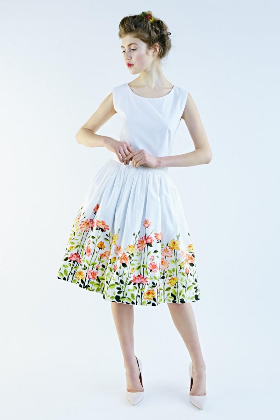 Свадьба - Skirt for Wedding Bridal Separates 1950s Wedding Skirt White Party Skirt Pleated 1950s Skirt Handmade Skirt Skirt with Pockets