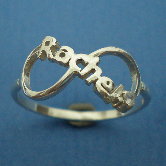 زفاف - Personalized Name Infinity Ring - Silver Birthstone Ring - Custom Name Ring - Best Friend Ring - Sister Ring - Best Friend Jewelry