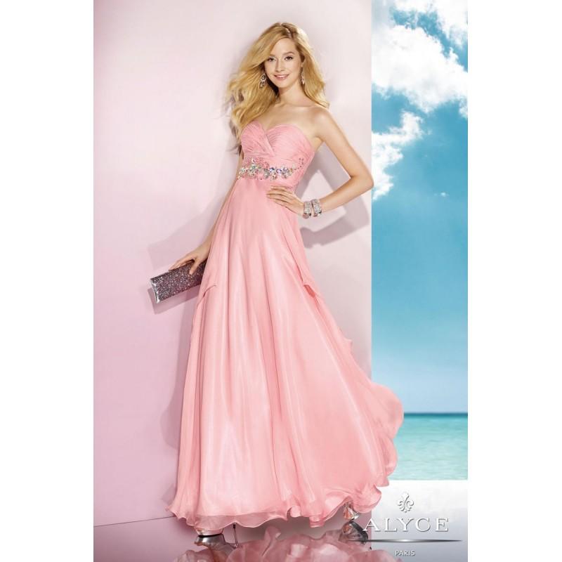 Wedding - Unique Haute Pleated Sweetheart Applique B'dazzle By Alyce Paris Dress 35583 - Cheap Discount Evening Gowns