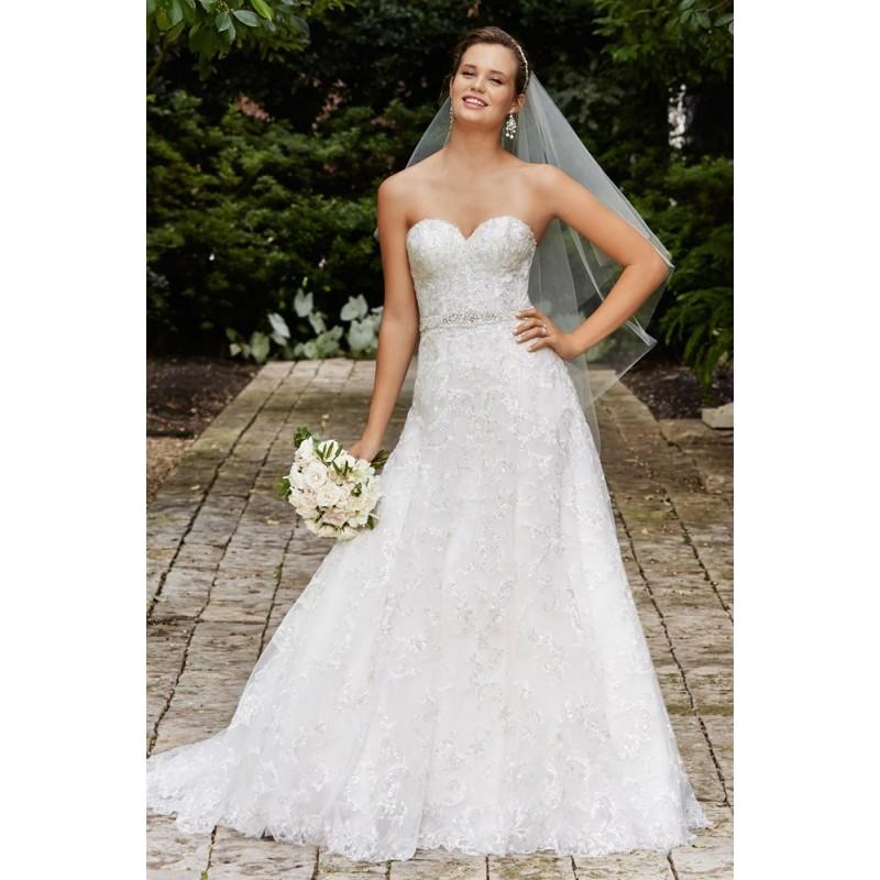 زفاف - WTOO 14717 Estelle Embroidered Lace Tulle Beaded Belt Sweetheart A-Line - WTOO Wedding Long Strapless, Sweetheart A Line Dress - 2017 New Wedding Dresses