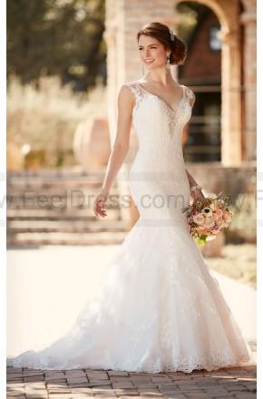 زفاف - Essense of Australia Fit And Flare Wedding Dress With Cap Sleeves Style D2162