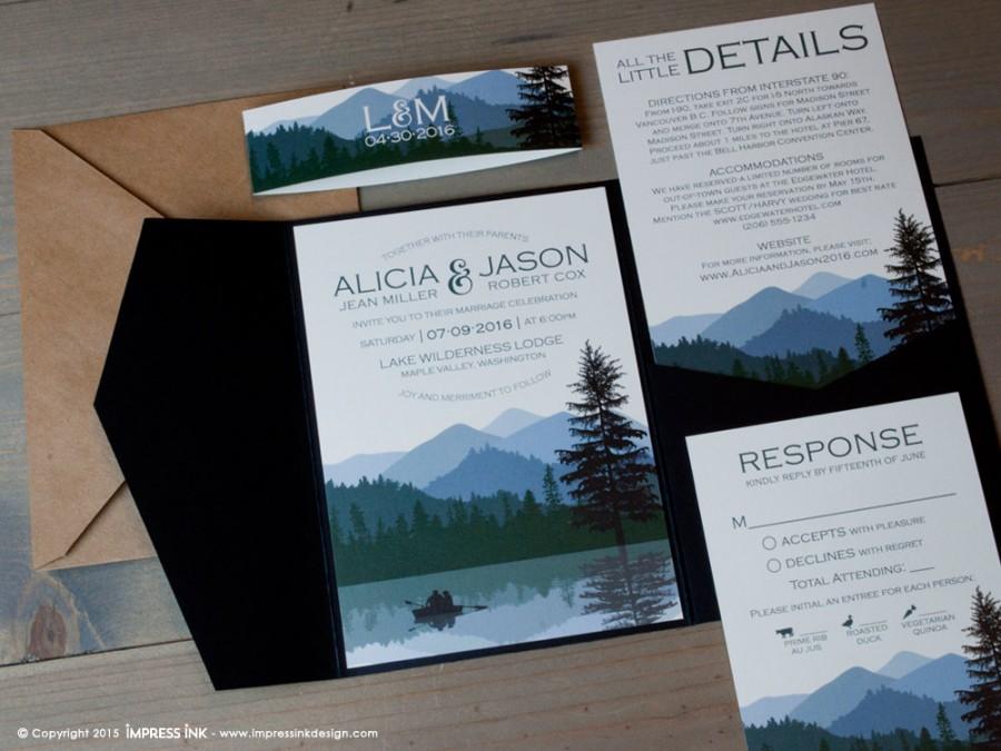 Hochzeit - Lake Wilderness Wedding Invitation Sample 