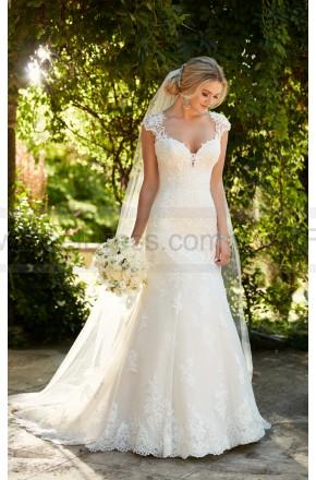 Свадьба - Essense of Australia Lace Wedding Dress With Illusion Diamond Back Style D2262