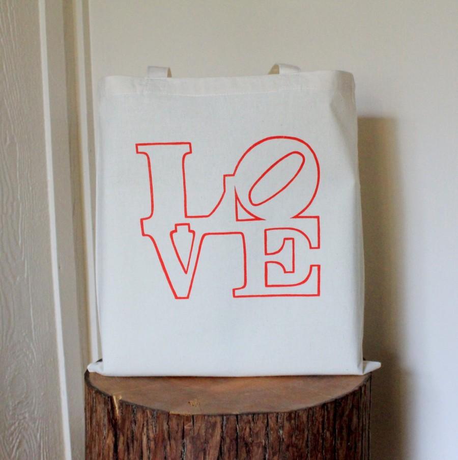 Mariage - LOVE Tote Bag - Red Love Statue Wedding Welcome Bag