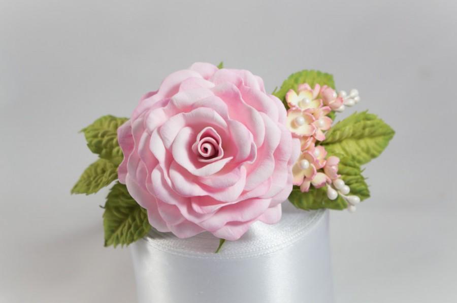 زفاف - The hair band wedding accessories pink foam rose gift for girl and women boho trends couronne fleur flower crown romantic style