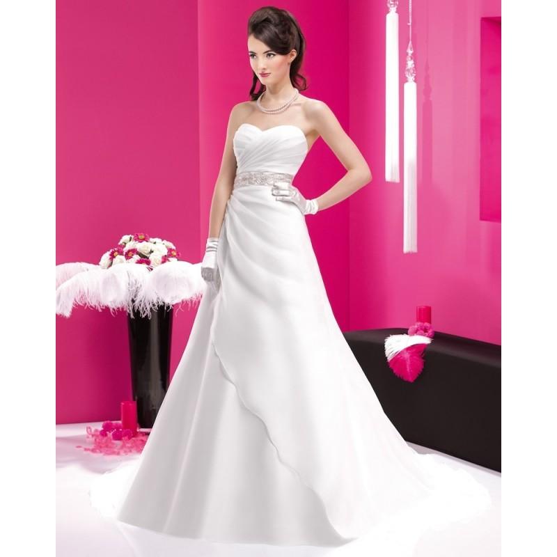 زفاف - Simple A-line Sweetheart Ruching Sweep/Brush Train Satin&Organza Wedding Dresses - Dressesular.com