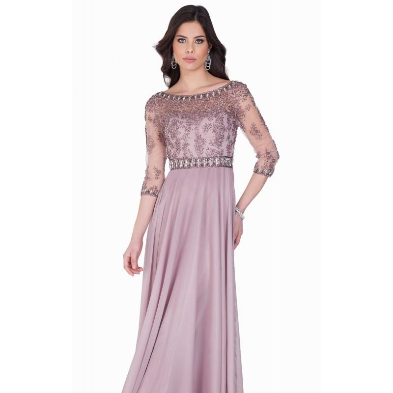 Wedding - Mauve Beaded Chiffon Gown by Terani Couture Evening - Color Your Classy Wardrobe