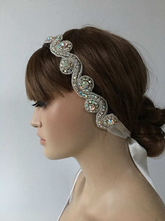 Свадьба - Rhinestone Headband, Wedding Headpiece, Rhinestone Headpiece, Wedding Hair piece, Bridal Hair, Hair Accessories