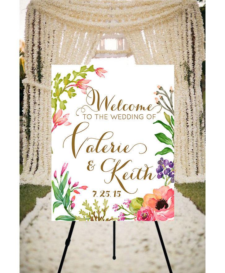Wedding Welcome Sign Peaches Cream Printable Welcome Sign Wedding 