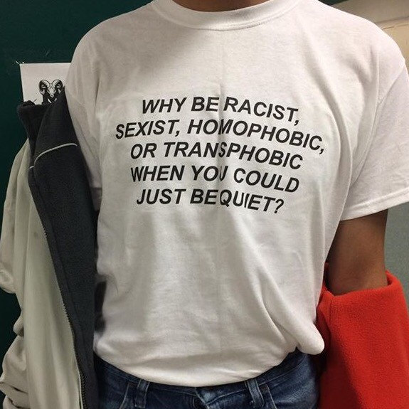 زفاف - Why be Racist When You Could Just be Quiet... Hippie Intersectional Feminist Tie Dye Shirt (Fair Trade Organic)