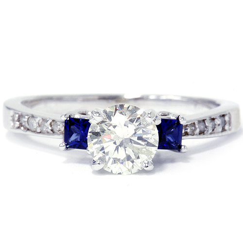 Wedding - Princess Cut Blue Sapphire Diamond Ring Reserved for Arren, Diamond Engagement Ring, Blue Sapphire & Diamond Ring Reserved for Arren,