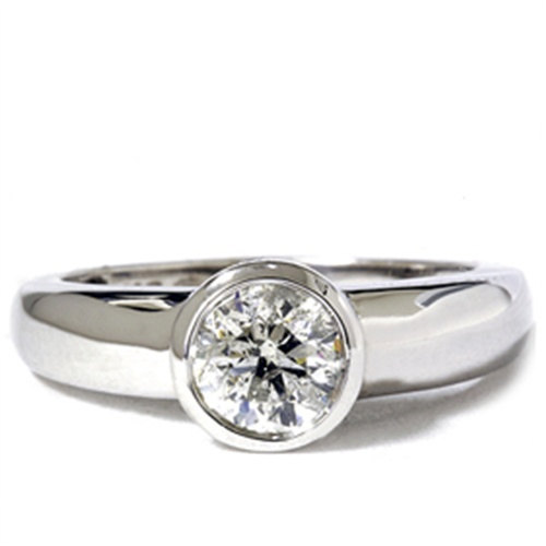 زفاف - 1.00CT Bezel Solitaire Diamond Ring 14K White Gold, Bezel Solitaire, Diamond Ring, Solitaire Bezel, Solitaire Bezel Diamond Ring, For Her