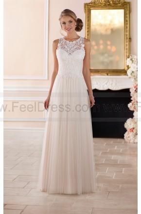 Hochzeit - Stella York High Neck Wedding Dress With Lace Back Style 6284