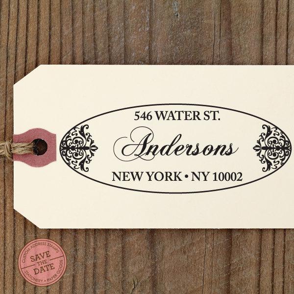 Mariage - CUSTOM ADDRESS STAMP with proof from usa, Eco Friendly Self-Inking stamp, address stamp, custom stamp, calligraphy designer stamp Border11