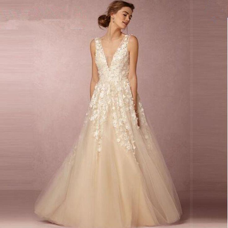 زفاف - Boho 3D Floral A-Line Wedding Gown :: Autumn Collection