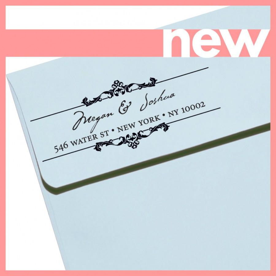 Mariage - Personalized Eco Friendly Self Inking Stamp Wedding Gift, Return Address, Etsy Shop Labels "Border12m"