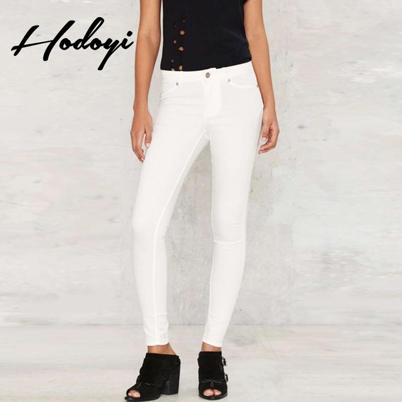 زفاف - Ladies fall 2017 new contracted professional women's skinny jeans white pants women - Bonny YZOZO Boutique Store