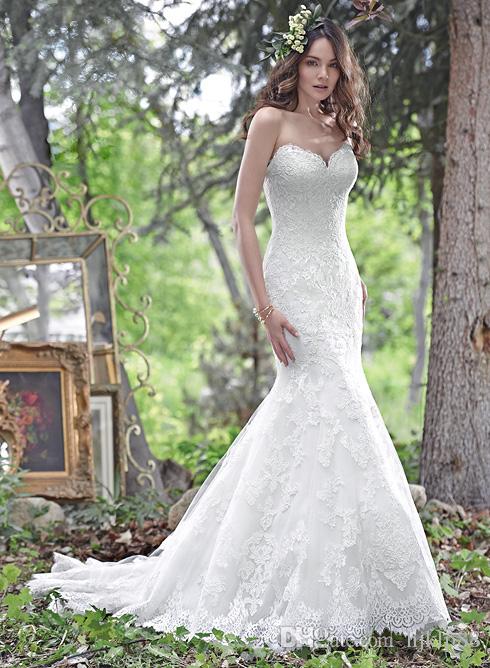 Свадьба - New 2017 Sexy Sweetheart Wedding Dresses Lace Applique Mermaid Wedding Dress Backless Strapless Bridal Gowns Lace-up Lace Luxury Illusion Online with $162.29/Piece on Hjklp88's Store 