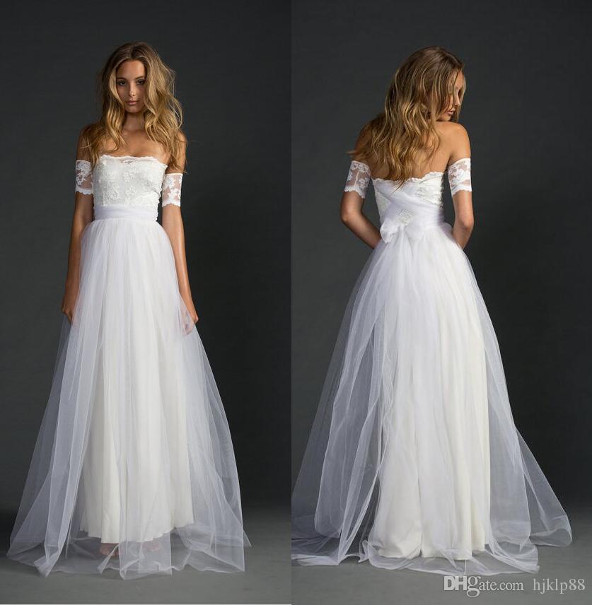 Свадьба - New Arrival Lace Arm Separately Grace Lace Wedding Dresses Lace Tulle Bridal Gowns A-Line Beach Wedding Dress Lace Luxury Illusion Online with $139.43/Piece on Hjklp88's Store 