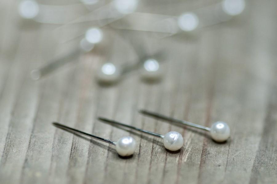 Mariage - Pearl White Pins, 100 Corsage Pins, Wedding, Bouquet Jewels, Wedding Bouquet Pins, Small Pins, 22mm Pins, Color Head Pins, Boutonniere Pins