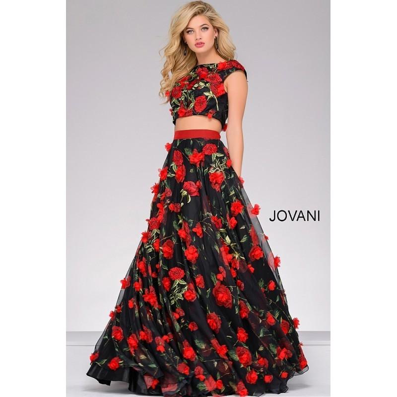 زفاف - Jovani 48424 Prom Dress - 2 PC, A Line, Crop Top Jovani Prom Long Bateau Dress - 2017 New Wedding Dresses