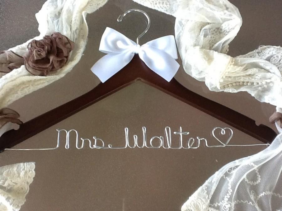 Hochzeit - HUGE SALE Personalized Custom Bridal Hanger, Brides Hanger, Bride