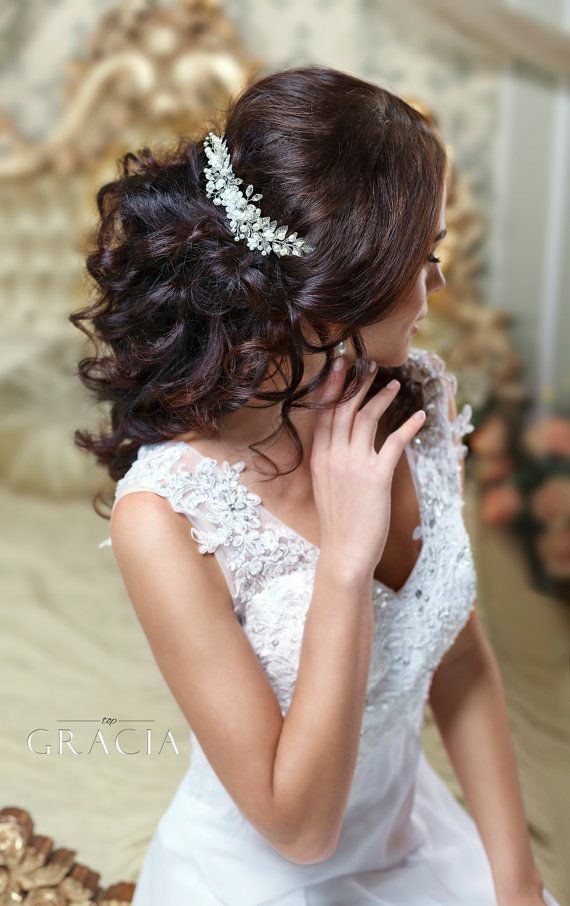 زفاف - Bridal Comb Wedding Comb Leaf Hair Comb Leaf Hair Clip Flower Hair Comb Bridal Hair Comb Silver Hair Comb Wedding Hairpiece Hair Accessories