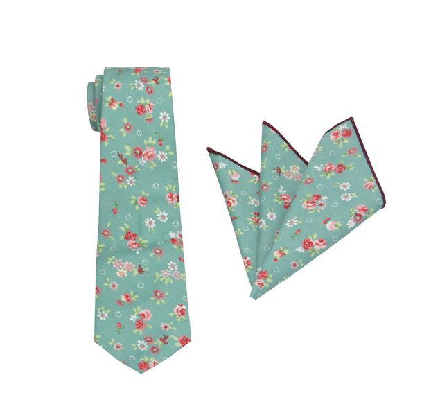 زفاف - Turquoise Floral Tie.Turquoise Wedding Floral Tie.Mens Floral Tie.