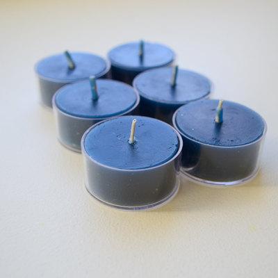 زفاف - Navy Blue tealight candles for weddings reception centerpieces and parties Pack of 12
