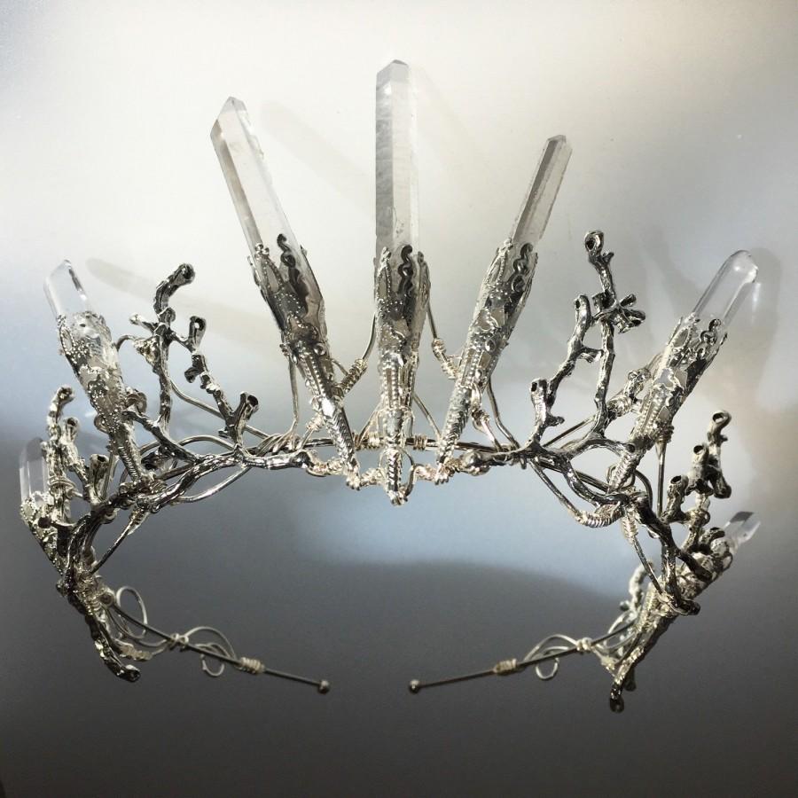 Свадьба - The VENUS Crown - Crystal Quartz Crown Tiara - Magical Headpiece. Alternative Bride, Festival, Game of Thrones!