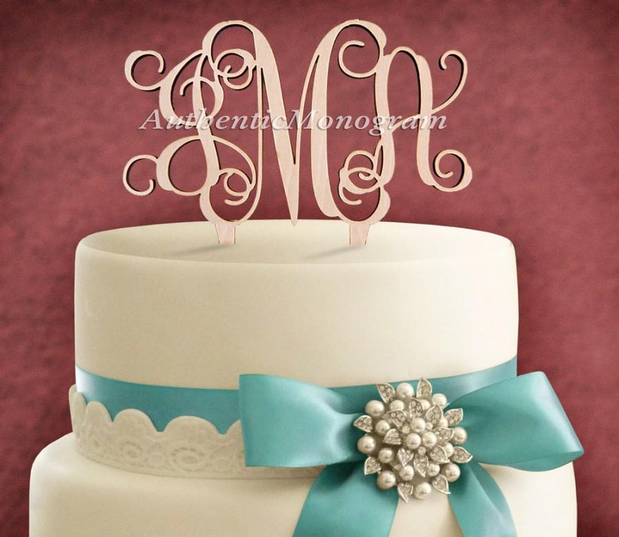 Wedding - 6inch CUSTOM Wooden CAKE Topper 3 Letters Monogram, Wedding, Initial Monogram, Birthday, Celebration, Anniversary, Special Occas 4101p