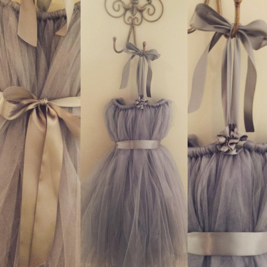 Hochzeit - Flower Girl Dresses, Tulle Flower Girl Dress, Tutu Flower Girl Dress, Any Color Dress, Gray tulle