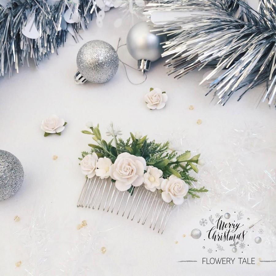 زفاف - Floral hair comb, flower comb, Bridal comb,  bridal headpiece, bridesmaids comb, Bridal hair flower, Hair Accessories