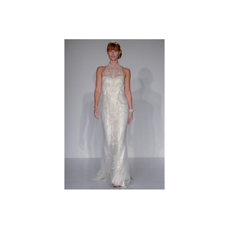 Hochzeit - Sottero and Midgley Spring 2015 Dress 4 - Full Length White Sheath Spring 2015 Sottero and Midgley Halter - Nonmiss One Wedding Store